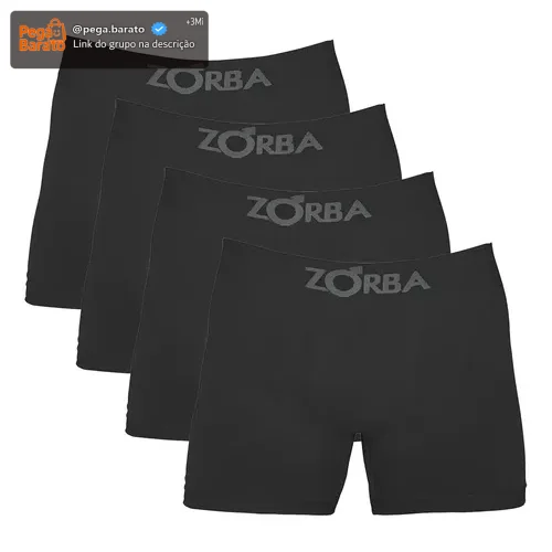 Kit 4 Cuecas Boxer Sem Costura Algodão Zorba