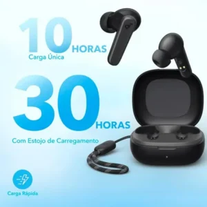 Fone De Ouvido Soundcore by Anker P20i Graves Poderosos e Impactantes Bluetooth 5.3 30H de Reprodução Resistência à Água 2 Mics IA para Chamadas Claras Personalização de Som via App Cor Preto - Imagem 4