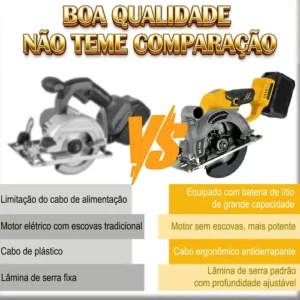 Pro Kit Serra Circular 48v Brushless 60000mah 1800w 7000rpm - Imagem 4