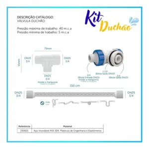 Kit Pressurizador Valvula Redutora De Pressao Com Duchao - Imagem 9