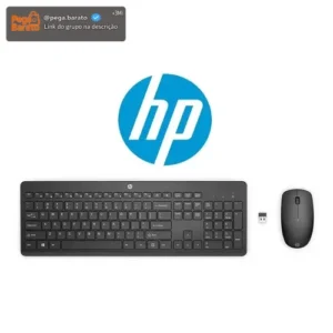 Combo Teclado e Mouse HP 230, sem Fio Wireless USB, Ergonômico, Silencioso, Layout BR Layout ABNT2, Preto (18H24AA#AC4) - Imagem 1