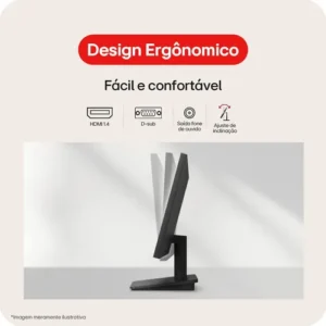 Monitor LG LED 20" HD+, 75Hz, 2ms, HDMI/VGA, Modo Leitura, Flicker Safe, Black Stabilizer, Dynamic Action Sync, Preto- 20U401A - Imagem 9