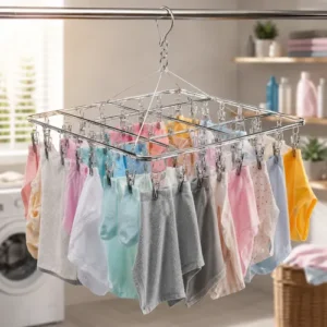 Varal Inox Suspenso 40 Prendedores Fixos Para Secagem Roupas - Imagem 7