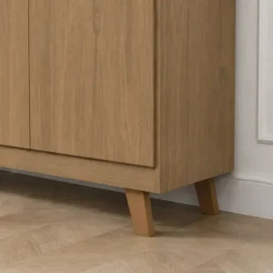 Buffet Aparador 3 Portas 100% MDF com Prateleira Interna Pés Retrô 121cm Freijó Bela Store - Imagem 6