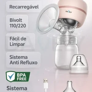 Bomba De Tirar Leite Elétrica Bombinha De Leite Materno Alimentação Coletor De Leite Armazenamento Sutia Extracao De Leite Display Led + Mamadeira Extratora Elétrica Amamentação Sugador Marca Davely - Imagem 4