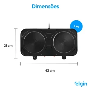 Fogão Cooktop Elétrico Elgin 2 Bocas Preto - Imagem 5