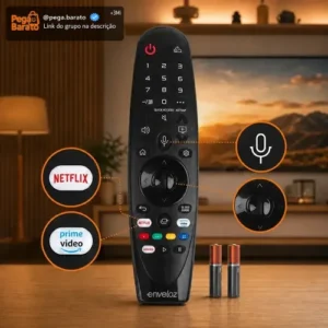 Controle Remoto Para Smart Tv LG An-mr19ba Thinq Ai Magic An-mr21ga 4k Audiogeek Comando De Voz E Mouse Com Controle Por Movimento Oled Qled Enveloz Com Pilhas - Imagem 1