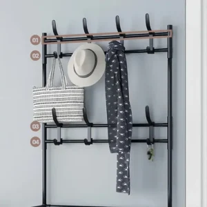 Vittak Sapateira Organizador Vertical Cabideiro Roupa Prateleiras Sapatos Bolsa Multiuso Cor Preto - Imagem 6