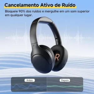 Headset Qcy H3 Lite Anc Bluetooth 5.3 Multiponto 60h Cor Preto - Imagem 3