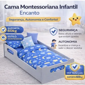 Cama Infantil Encanto Mdf Com Colchão Incluso Compacta Top - Imagem 4