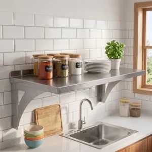 Prateleira Inox 90x26cm Aço Inoxidável Industrial Reforçada - Imagem 8