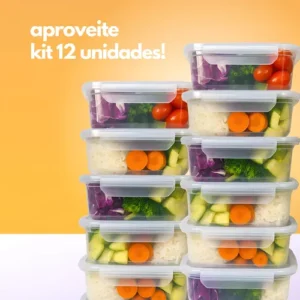 Kit 12 Potes Marmita 750 Ml Reutilizável Freezer Microondas - Imagem 8