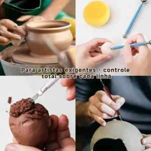 Kit 30 Peças De Ferramentas De Modela Esculpir De Cerâmi - Imagem 8