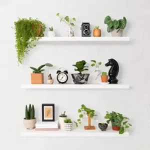 Kit 4 Prateleiras 30x10 Livros Decoração Parede Preto/branco - Imagem 3
