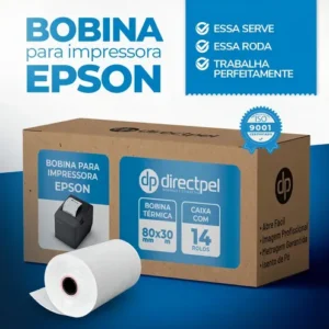 Bobina Térmica 80mm X 30m 48g Fosco Directpel Impressora Epson Tm T20x 14 Unid - Imagem 4