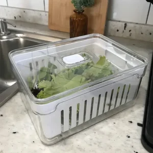 Organizador Geladeira Tampa Acrílico Drenagem 2,2 Litros - Imagem 4
