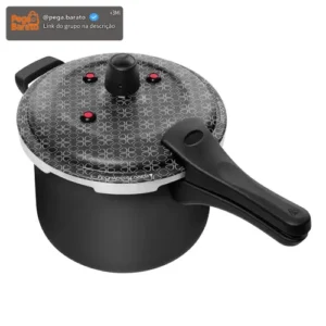 Panela de Pressão Patolux 5L Antiaderente Alumínio Preto Fecho Externo - Imagem 1