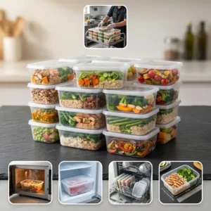 Kit 20 Potes 500 Ml Transparente Marmita Fitness Bpa Free Reutilizável Tampa Hermética Micro E Freezer Ponte Lar Utilidades - Imagem 8