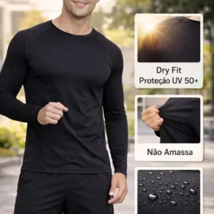 Kit 3 Camiseta Dry Fit Manga Longa Proteção Uv Segunda Pele - Imagem 6