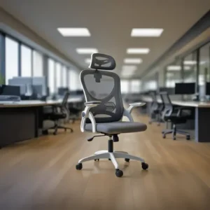 Cadeira De Escritório Columbus Presidente Ergonomica Cinza Mesh - Imagem 2