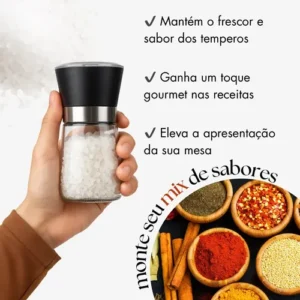 Kit 2 Moedores De Sal Grosso E Pimenta Do Reino Em Aço Inox Boa Dica® - Imagem 4