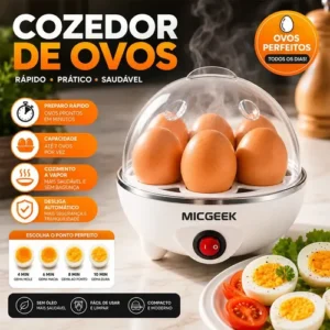 Cozedor De Ovos Automático Panela A Vapor Elétrica Legumes Elétrica Portátil Prático Rápido 7 Ovos Em 5min Micgeek - Imagem 3