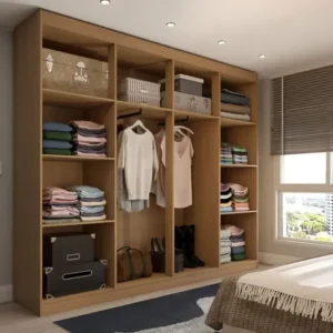 Guarda-roupa Casal Ela E Ele 8 Portas 8 Prateleiras Cor Bege - Imagem 3