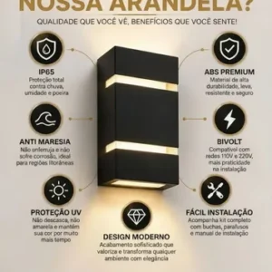 Kit 10 Luminária Arandela Parede Muro 2 Facho 2 Friso Bivolt - Imagem 4