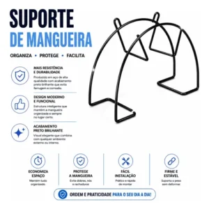 Suporte De Parede Para Mangueira De Jardim Enrolador Em Aço - Imagem 5