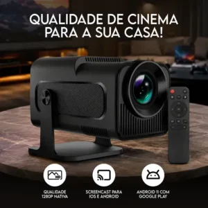 Projetor HY320 Davely Smart TV Android WiFi 6 390 ANSI Lumens Full HD Suporte 4K HDMI Bluetooth 85-200 Polegadas Alto Falante Com Controle Remoto Bivolt Portátil Mini - Imagem 3