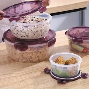 Kit 4 Potes Herméticos Redondos Para Armazenamento De Alimen - Imagem 14