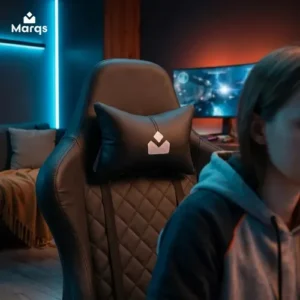 Cadeira De Escritorio Gamer Ergonômica Dunamis Preta Marqs Home Reclinável 180kg Resistente Giratória Confortavel Computador - Imagem 10