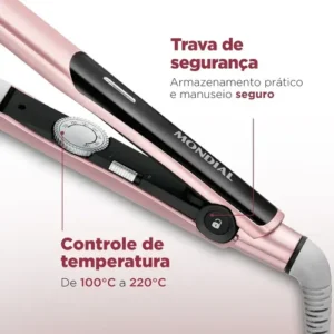 Prancha Alisadora Mondial Golden Rose/Preto Bivolt P-20 - Imagem 4