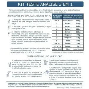 Kit Teste 3 Em 1 Ph Cloro Alcalinidade Piscina - Aquality - Imagem 5