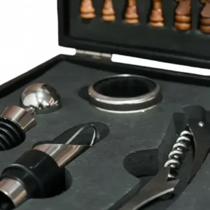 Kit Acessórios Vinho Presente Diferente Abridor /jogo Xadrez - Imagem 3