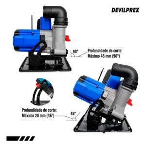 Serra Circular A Bateria 48v Brushless 2 Baterias DPX-026S Devilprex - Imagem 7