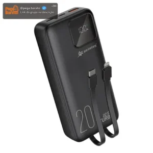 Power Bank 20000mah Turbo 22.5w Cabo Embutido Portátil - Imagem 1