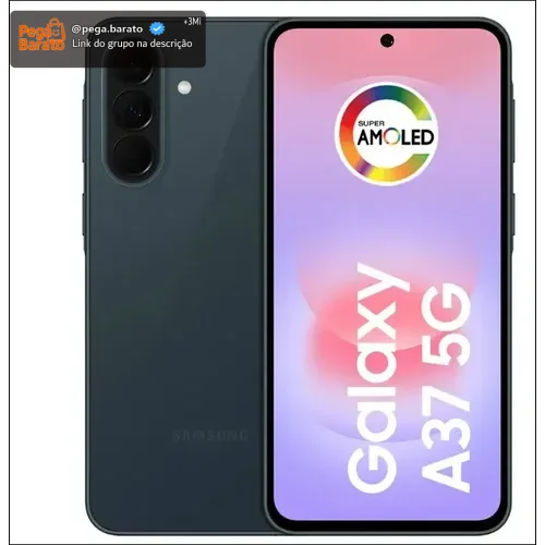 Celular Samsung Galaxy A37 5G 128GB, 6GB RAM, Câmera Tripla 50MP, Super AMOLED 6.7", Recursos AI - Verde