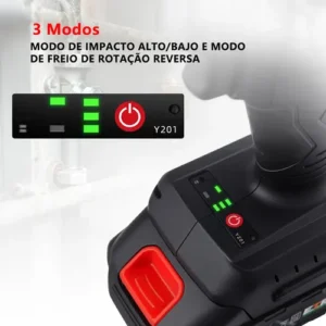Chave de Impacto Brushless Furadeira Parafusadeira–2 Baterias + Maleta, Profissional Sem Fio Bivolt Preto ADESKE para montagem, reparos e construção BS-HT01 - Imagem 2