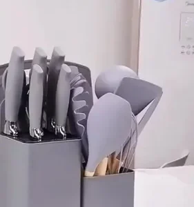 19 Peças Kit Utensilios Cozinha Tábua Em Silicone Espátula - Imagem 12