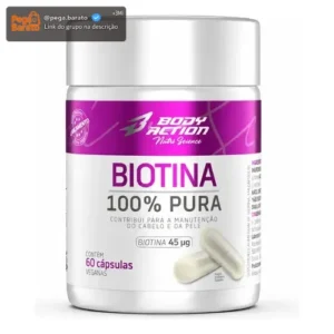Biotina 100 Pura Bodyaction 45mcg 60 Caps Veganas - Imagem 1