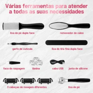 Kit 18 Lixador Para Pés Elétrico Esfoliante Removedor Calos - Imagem 10