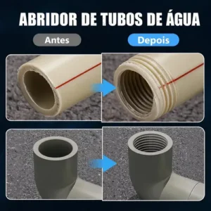Kit 2 Chaves Rosqueador Tarraxa Cano Tubo PVC 1/2 3/4 Rosca Interna Externa Ferramenta Manual 2 Em 1 - Imagem 10