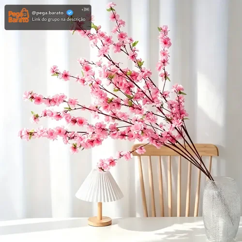 Kit 10 Flor Artificial Cerejeira Galhos Decoraçã Par Quartos