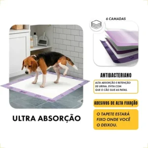 Tapete higiênico para cães ultra pads lavanda 80cm x 60cm Petlike com 30 unidades - Imagem 6