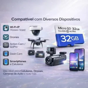 Cartão de Memória Micro SD 32 GB Classe 10, com Adaptador para Câmeras e Smartphones - Imagem 2