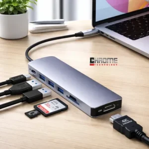 Hub Usb-c Hdmi 7x1 Cabo Adaptador Macbook iPad Computador Pc Notebook Tablet Air M1 M2 Dex 4k 7 Em 1 Chrome Technology - Imagem 3
