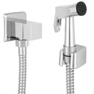 Ducha Higiênica Quadrada Luxo Cromada com Mangueira de 1.2m - Imagem 5