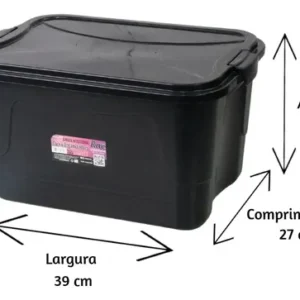 Kit 12 Caixas Organizadoras Plasnew 15l Com Tampa E Trava - Imagem 8