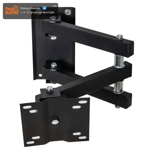 Suporte Articulado De Parede Para Tv monitor De 14 Até 55 Polegadas Artflex Suportes Art 55 - Preto